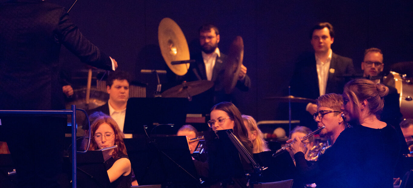 Musikerinnen und Musiker spielen ihre Instrumente