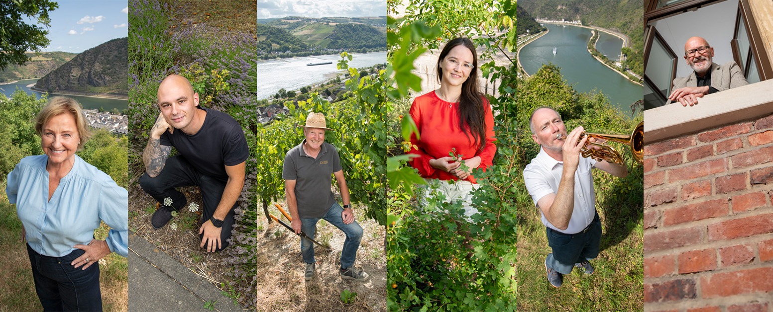 EIne Bildcollage aus 5 Personen die in der Natur stehen